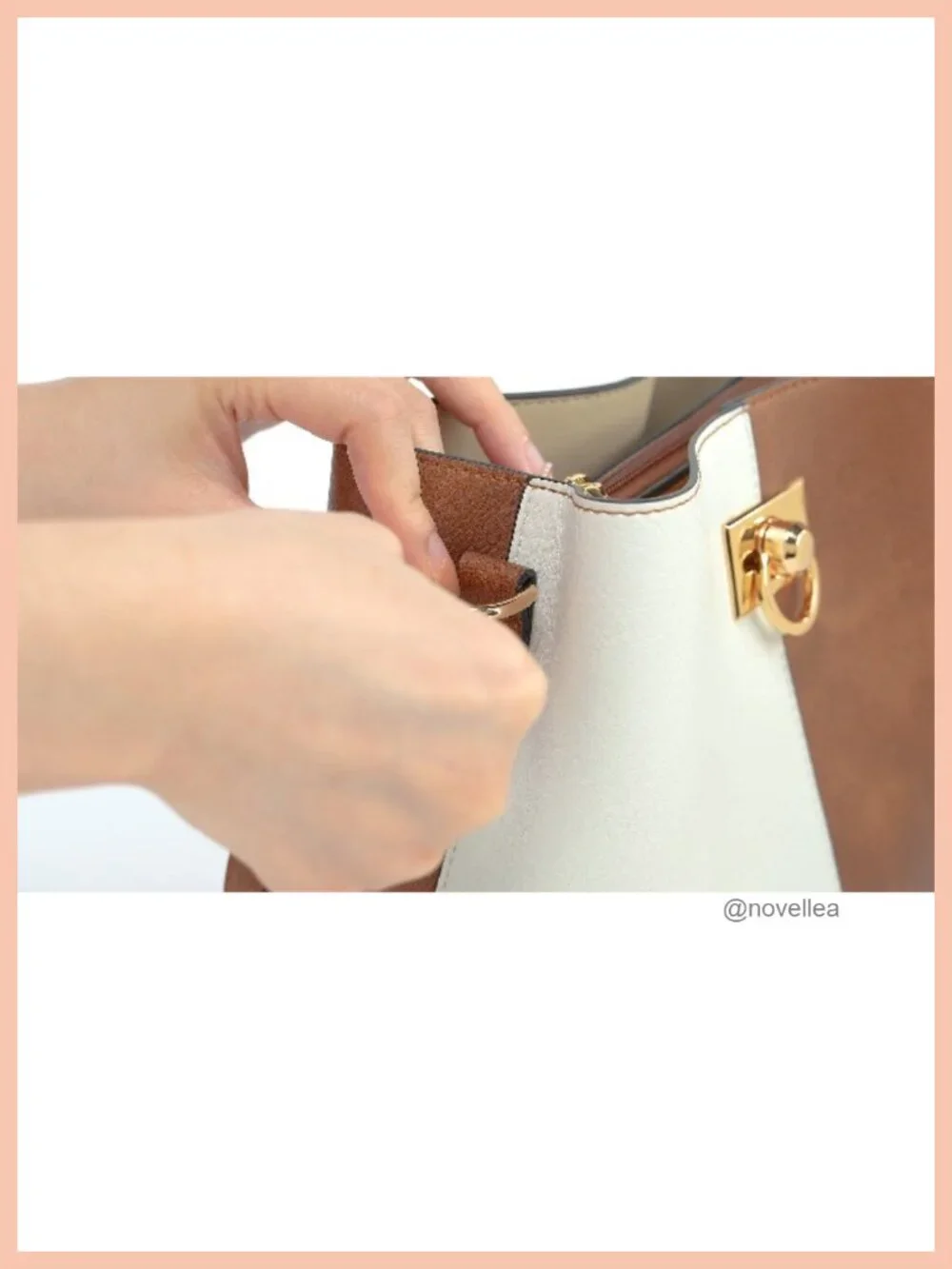 Vegan Leather Crossbody Bucket Bag Women's Purse Multiple Pockets Adjustable